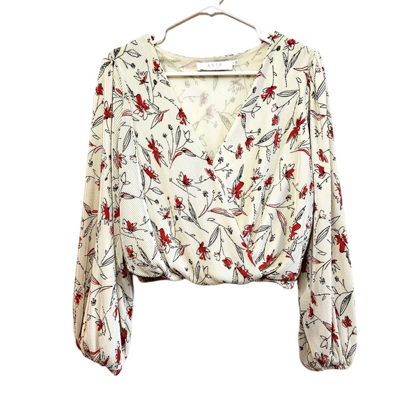 Astr Tops - ASTR THE LABEL Pleated Poet Sleeve Cinch Waist Blouse